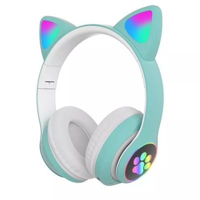 Bluetooth negro Cat Headphones, auriculares inalámbricos plegables de Bluetooth