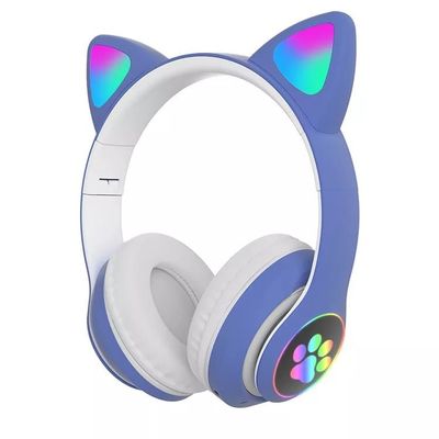 Bluetooth negro Cat Headphones, auriculares inalámbricos plegables de Bluetooth