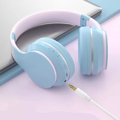 Auriculares sobre el oído, auriculares ligeros plegables de Bluetooth del ABS con los graves profundos