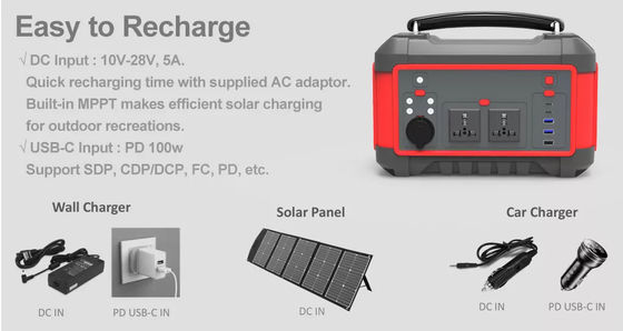 Generador solar de litio de batería de la central eléctrica 600W 162Ah de la carga rápida portátil de la CA DC USB