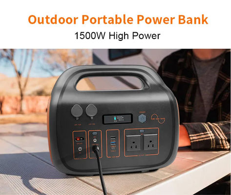 onda sinusoidal pura portátil de la central eléctrica del litio 1500W para acampar al aire libre