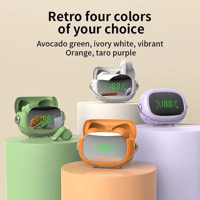 El ODM del OEM se divierte los auriculares de Bluetooth con el espejo del indicador digital de Macaron ENC LED